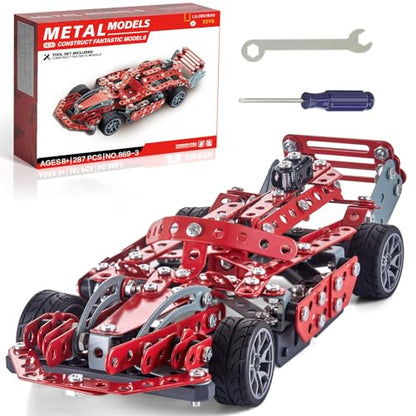 Building Kit Red Model Car Set - 287 PCS STEM Project Building Toys for Kids Ages 8-12, Assembly Building Vehicle for Boys 8 9 10 11 12-16 Years Old and Up Boys Girls Adults - style: Model Red Car