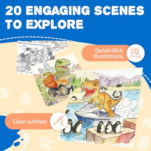 JoyCat Find & Color Paint with Water Coloring Books for Toddlers - style: Dinosaurs