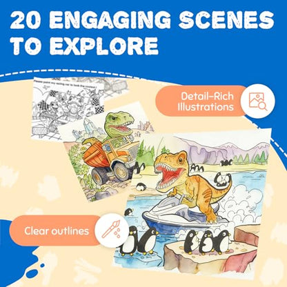 JoyCat Find & Color Paint with Water Coloring Books for Toddlers - style: Dinosaurs