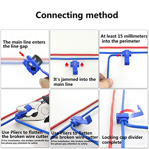 125 Solderless Quick Splice Snap Wire Connector, 50 pcs red 22 Through 18 Gauge,50 pcs Blue 16 Through 14 Gauge,25 pcs Yellow 12 Through 10 Gauge (125)