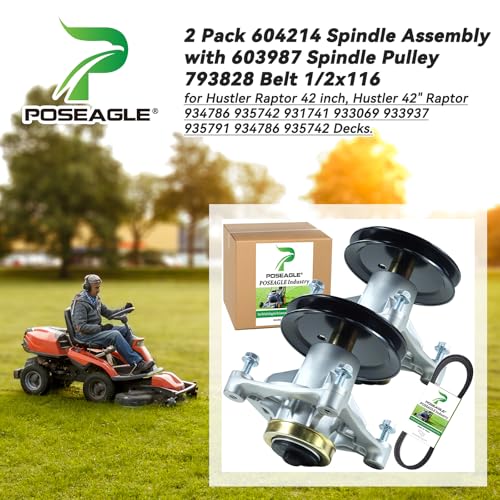 2 Pack 604214 Spindle Assembly Kit for Hustler Raptor 42 Spindles - size: A08 2x604214 Spindle Kit