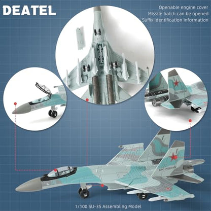 SEBUNAS 1:100 Scale SU-35S Fighter Jet Quick Build Model Kit - color: 04.SU-35S