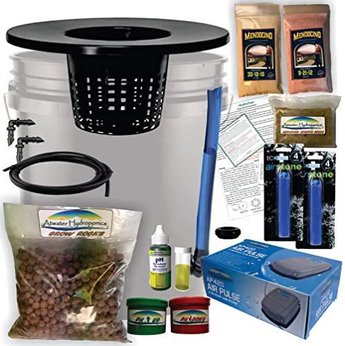 The Atwater HydroPod - DIY Add Your Own Bucket KIT - DWC Deep Water Culture Hydroponic Garden System - Bubble Bucket - with Nutrients and pH Kit - Bucket Not Included
