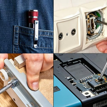 8 in 1 Multitool Screwdriver Set Portable Mini Screwdriver Pen Repair Tools for Computer Eyeglasses Daily Home Improvement Use Gifts for Husband Fathers Grandpa Red