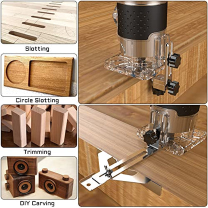 TwoWin Router Tool, 110V 800W Compact Palm Wood Router Tool for Woodworking - color: Blue and Black