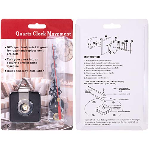 Hicarer 2 Quartz Clock Kit, Shaft Length 1-1/5 Inch/ 31 mm, Black, Red - color: Black, Red, size: Shaft Length 1-1/ 5 Inch/ 31 mm