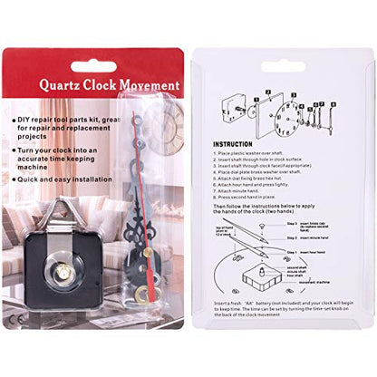 Hicarer 2 Quartz Clock Kit, Shaft Length 1-1/5 Inch/ 31 mm, Black, Red - color: Black, Red, size: Shaft Length 1-1/ 5 Inch/ 31 mm