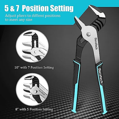 DURATECH 2PCS Groove Joint Pliers with Pouch, 18" & 10" Water Pump Pliers