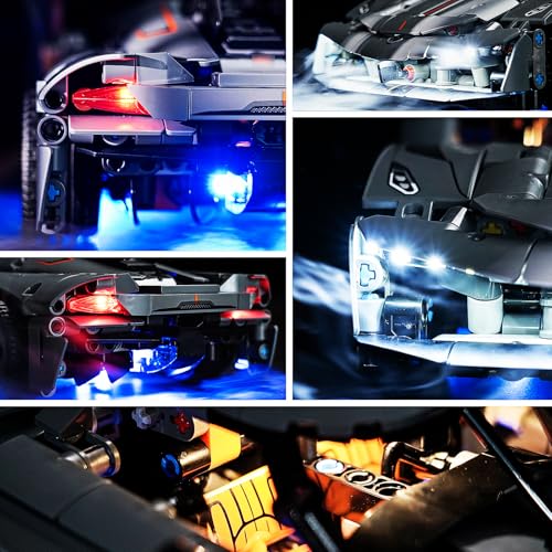 LED Lighting Compatible with Lego 42173 Koenigsegg Jesko Absolut Grey Hypercar, Light Kit Compatible with Lego 42173, Giving Light to Model, NOT Included The Model Set(Classic Edition)