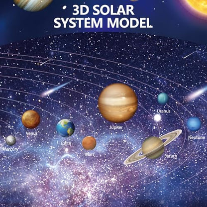 Pllieay 3D Solar System Model, Solar System Project Kit Include Display Box - style: 3D Solar System Model Kit