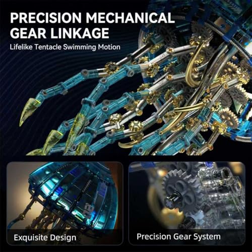 Bionic Glowing Mechanical Jellyfish Building Set, 1146PCS