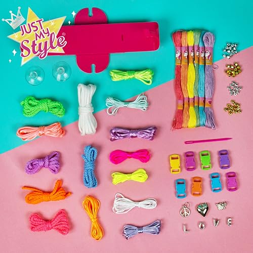 Just My Style Rainbow Bracelet Maker, Jewelry Making Kit with Easy-to-Use Bracelet Maker Tool, Friendship Bracelet Kit, 6 Year Old Girl Gifts, Gifts for Girls, Bracelet Making Kit for Girls - color: Rainbow Bracelet