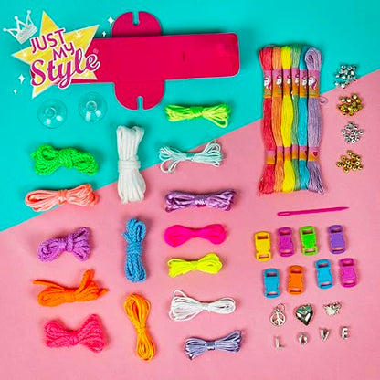 Just My Style Rainbow Bracelet Maker, Jewelry Making Kit with Easy-to-Use Bracelet Maker Tool, Friendship Bracelet Kit, 6 Year Old Girl Gifts, Gifts for Girls, Bracelet Making Kit for Girls - color: Rainbow Bracelet