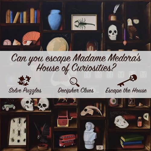 Madame Medora's House of Curiosities: Engaging Ghost-Themed Mystery Solving Game Kit for Adults. Cryptic Puzzle Files for Families, Friends, Immersive Date Night
