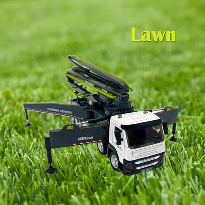 Concrete Pump Truck Construction Vehicles Toys,1:50 Scale Diecast Site Concrete Pump Truck, Toy Trucks for Kids (Green) - color: Concrete Pump Gray