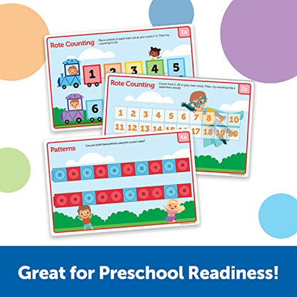 Learning Resources MathLink Cubes Preschool Math Activity Set - Classroom Must Haves, Teacher School Supplies, Toddler Montessori Toys,Building Blocks, Math Manipulatives, Homeschool Games - style: Preschool Activity Set