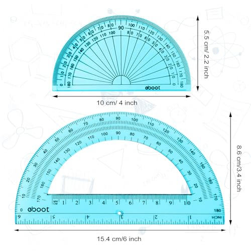 EBOOT 2 Pcs Plastic Protractors - color: Blue