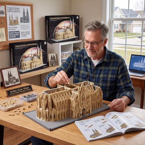 German Cologne Cathedral - Blocks Set,6028 PCS Gothic Landmark for Adult - color: Cologne Cathedral
