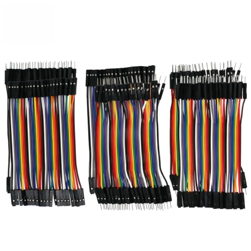 240pcs Dupont Wire Kit 10cm, 2-Pack Breadboard Jumper Cables 40-Pin M-F/M-M/F-F, Solderless Prototyping Wires in Plastic Storage Box for Arduino Raspberry Pi Electronics Projects - size: 10cm 240PCS