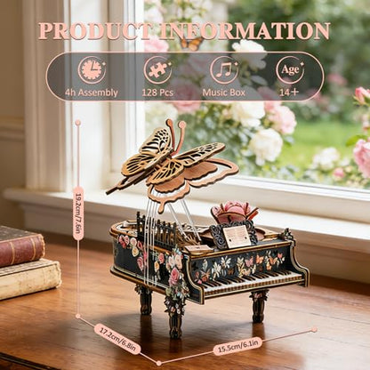 3D Wooden Puzzle Music Box for Adults-3D Puzzle Piano - color: 3d Puzzle Piano