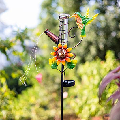 Stargarden Rain Gauge Outdoor-36 Inch Hummingbird Solar Rain Gauge - color: Hummingbird-C