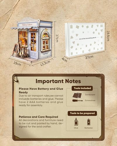 DIY Miniature House Kit Dollhouse Kit for Adults to Build Mini Bakery Shop - color: Bakery Shop