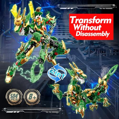 TIALLOW Transform Robot Dragon Rising Mech Building Block Set Gift for Boy - style: Dragon Knight