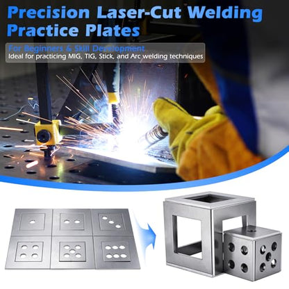 24pcs Welding Coupons, 1/8" 11 Gauge Mild Steel Welding Practice Plates, Beginners Welding Kit for MIG TIG Stick Arc Welding - size: 24-Piece