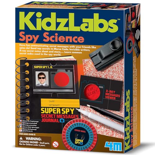 4M KidzLabs Spy Science Kit - Secret Messages Journal & Morse Code Set - style: Spy
