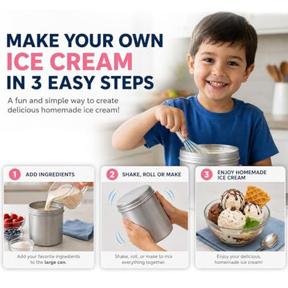 Ice Cream Making Kit for Kids - STEM Science Toy Ages 5–12, Recipe Cards