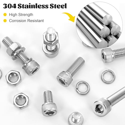 720PCS M3 Hex Socket Screw Assortment Kit,M3x6/8/10/12/16/20/25/30 mm - size: SS M3 720pcs