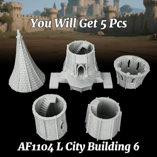AUSPDICE Gothic Watchtower DND Terrain, 25mm Stone Spire RPG Scenery - color: Af1104 L City Building 6