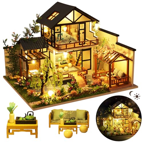 DIY Japanese Miniature House Kit Dollhouse Kit for Adults to Build - color: Janpanese House
