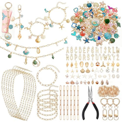 Tudomro 440 Pcs Charms Lip Gloss Keychain DIY Making Kit,Ocean - style: Ocean