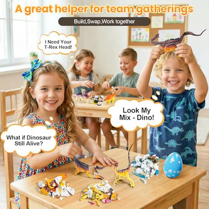 7Pcs Lifelike 3D Puzzles for Kids,Dinosaur Building Toys for 5 6 7 8+ Year Old Boys Girls,Slot-Assembly Building Blocks,Dinosaur Realistic Figures Set,Educational Toys Ideal for Class,Party - style: 3D Dinosaur Puzzle