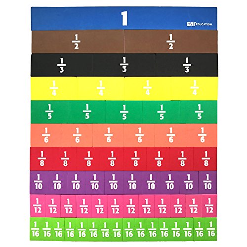 EAI Education Jumbo Magnetic QuietShape® Foam Fraction Tiles - Set of 67