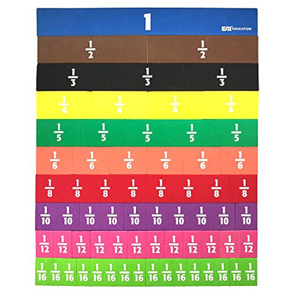 EAI Education Jumbo Magnetic QuietShape® Foam Fraction Tiles - Set of 67