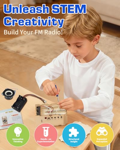 Science Kits for Kids Age 8-12 12-14, STEM Toys DIY Radio Kit - size: Small