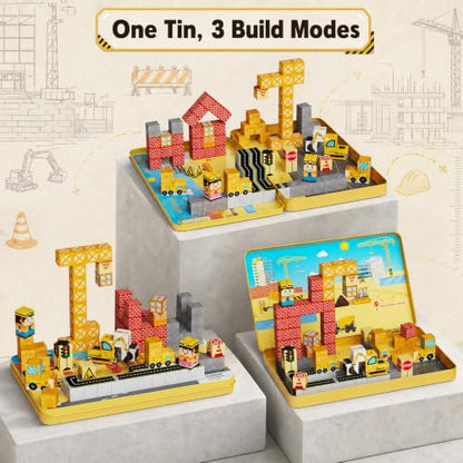 Magnetic Engineering Travel STEM：100PCS Blocks Kit for Boys Ages 3-8 - size: 100PCS