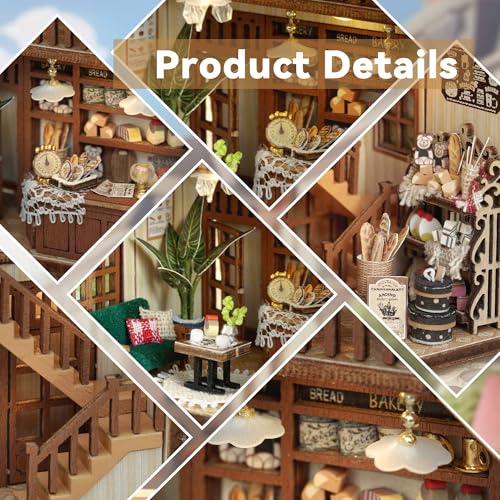 Flever Dollhouse Miniature DIY House Kit Creative Room with Furniture for Romantic Valentine's Gift (Bagel Time) - color: Bagel Time