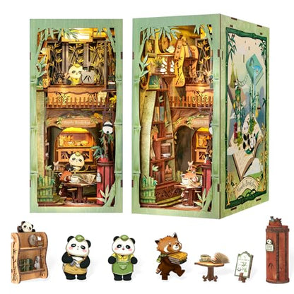 Fsolis Book Nook Kit, Miniature Booknook Panda Bookshop - color: Panda Bookshop