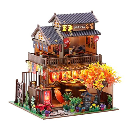 DIY Japanese Miniature House Kit Dollhouse Kit for Adults to Build - color: Sakura Greenhouse