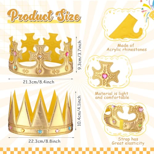 Yaomiao 22 pack DIY Crowns Set Include 12 Pcs Foam Princess Crowns and 10 Pcs Diamond Sticker for Kids - color: Gold, style: Classic