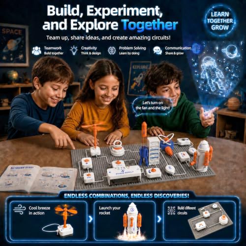 STEM Science Kit for Kids, Electronics Circuit Exploration Toy, 55 PCS - size: Large - 350+ Projects