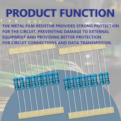 50 Pcs 1W 1% Tolerance 680 Ohm Metal Film Resistor Resistance for DIY Project and Experiments - size: 1W 680Ω