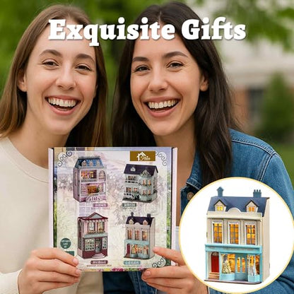 Flever Dollhouse Miniature DIY House Kit Creative Room with Furniture for Romantic Valentine's Gift (Paris Gift Store) - color: Paris Gift Store