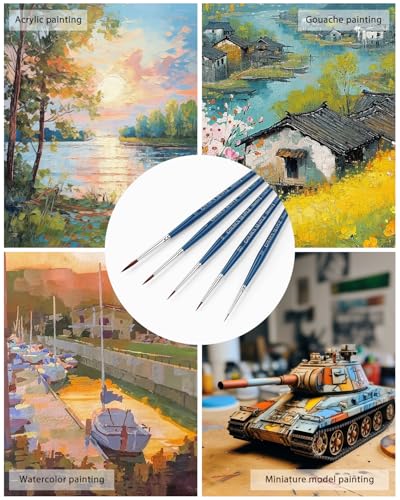 Golden Maple Kolinsky Sable Brushes, Miniature Paint Brushes - size: 5/0 2/0 0 1 2 Pointed Round