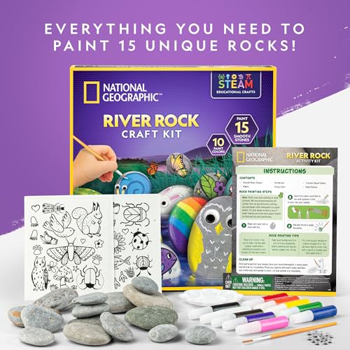 National Geographic Rock Painting Arts and Crafts Activity Kit for Kids - style: Animal Fun