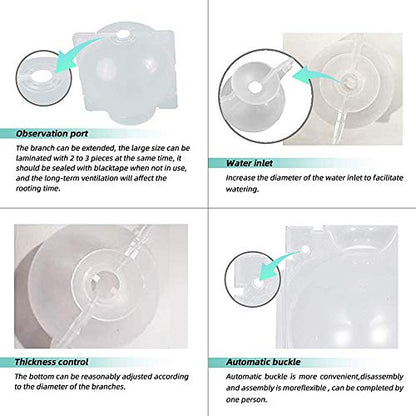 Air Layering pods, Reusable Plant Rooting Device Plant Rooting Grow Box High Pressure Propagation Ball Grafting Device Botany Root Controller Garden Plant Rooter Box (2S+2M+2L, Transparent) - color: Transparent, size: Small x2+Medium x2+Large x2