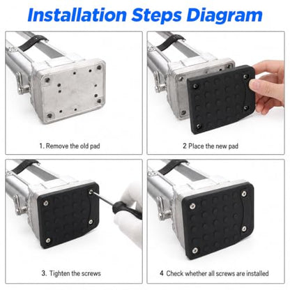 4Pc Drywall Stilt Sole Replacement Kit Non Slip Rubber Floor Pad with Screw
